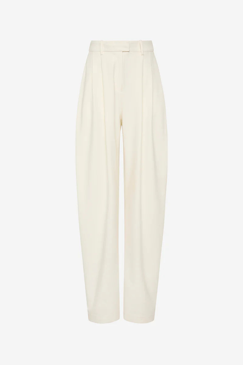 THE MEZZALUNA PLEATED BARREL LEG TROUSER | MISHA