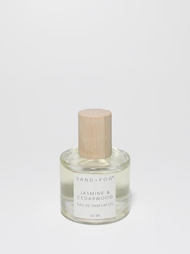 Sand + Fog Luxury Perfume Oil - Jasmine & Cedarwood - 50ml Rollerball, Alcohol-free, Cruelty Free, Sulfate Free, Paraben Free | Amazon (US)