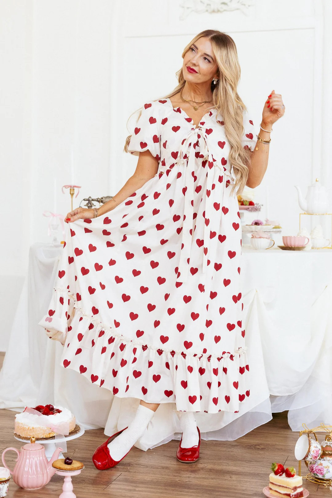 Picnic Dress in Hearts | Ivy City Co