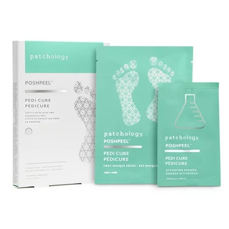 Patchology Posh Pedi Cure Skin Exfoliant Foot Mask Socks 0.68 fl oz | Walmart (US)