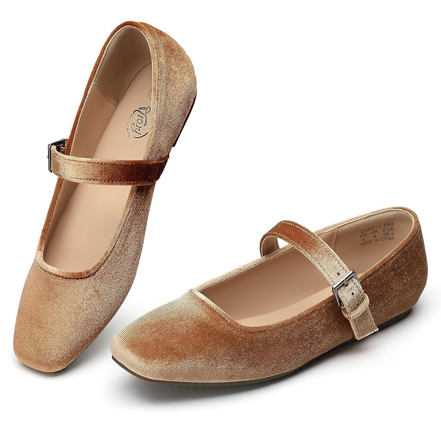 Trary Mary Jane Shoes Women Woven Flats for Women Dressy Ballet Flats Squared Toe Mary Jane Flats... | Amazon (US)