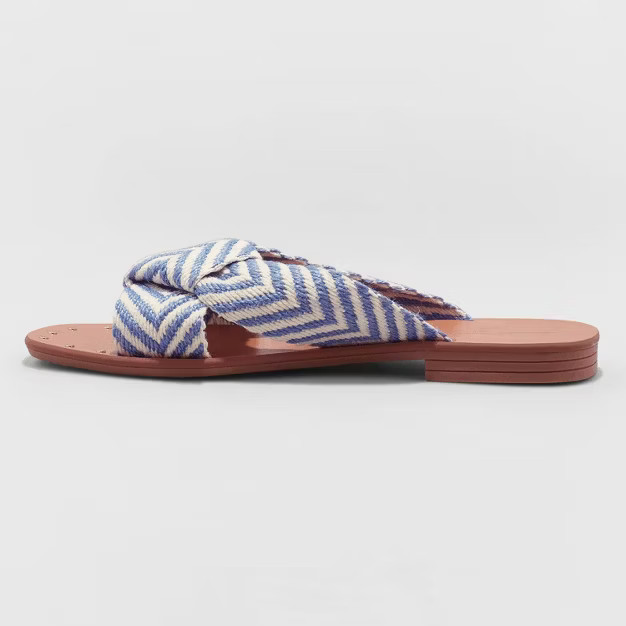 Women's Louise Chevron Print Knotted Slide Sandals - Universal Thread™ | Target