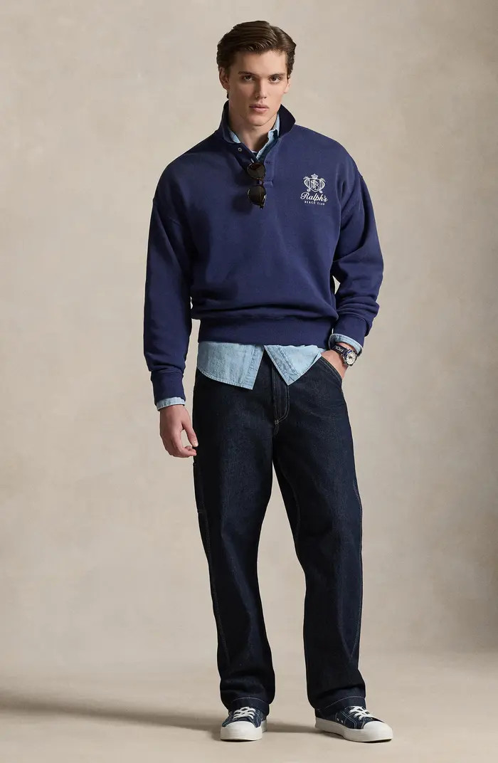 Polo Ralph Lauren Relaxed Fit Fleece Polo Sweatshirt | Nordstrom | Nordstrom