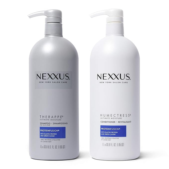 Nexxus Shampoo and Conditioner for Dry Hair Therappe Humectress Silicone-Free, Moisturizing Cavia... | Amazon (US)