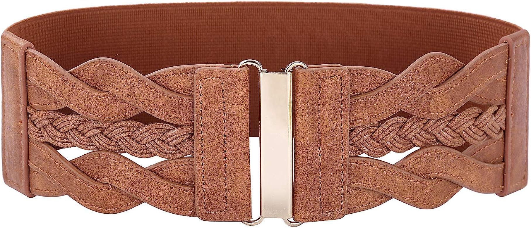 GRACE KARIN Women's Elastic Vintage Belt Stretchy Retro Wide Waist Cinch Belt | Amazon (US)