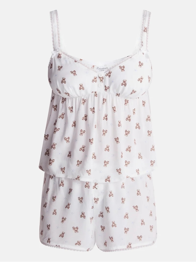 No Boundaries Woven Cami Top and Shorts Sleep Set, 2-Piece, Women's XS-XXL | Walmart (US)