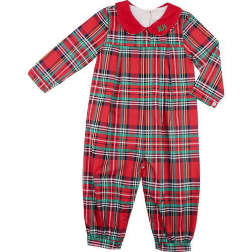 Christmas Plaid Long Romper | Cecil and Lou