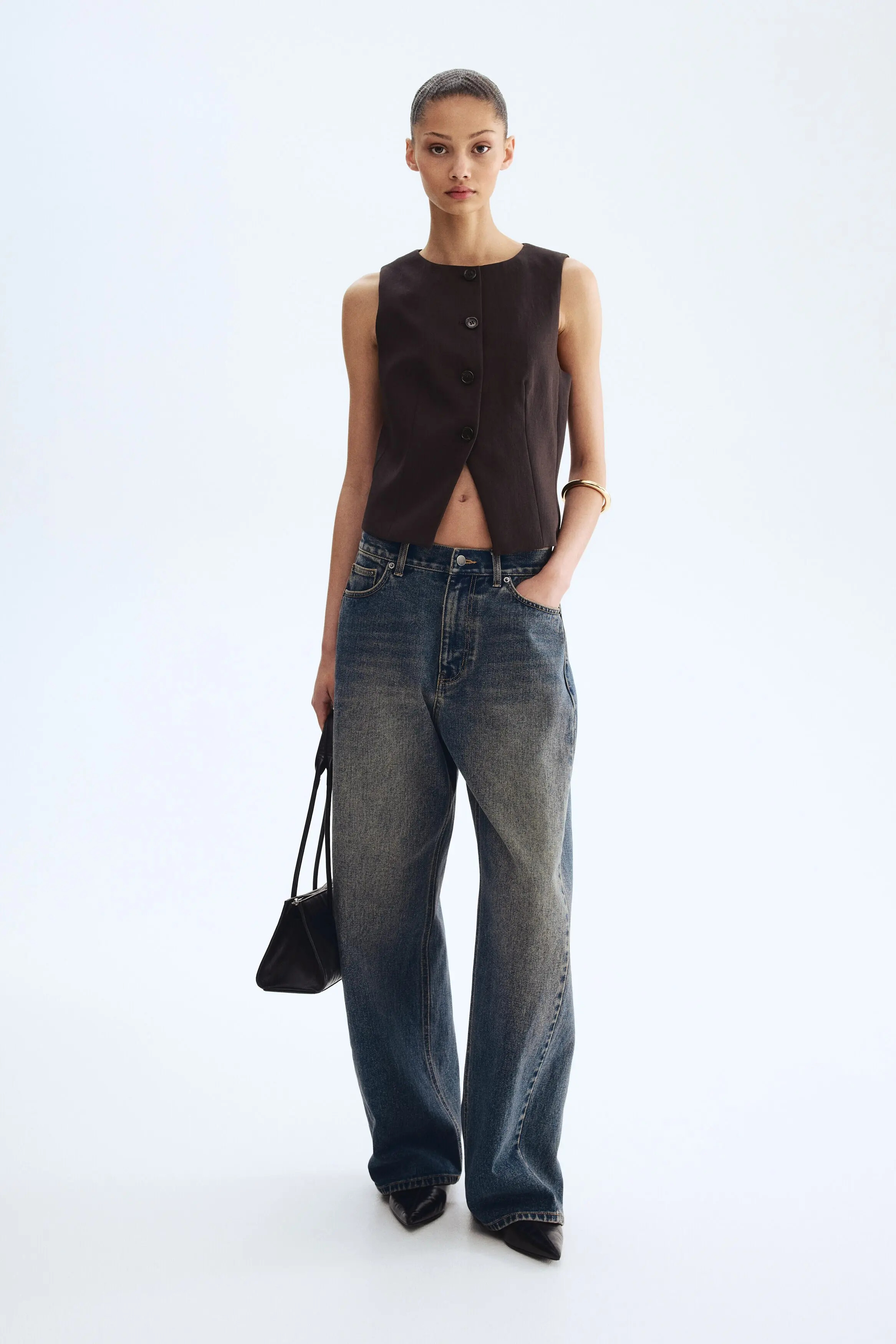 H&M Waistcoat in Dark Beige at Nordstrom, Size X-Large | Nordstrom