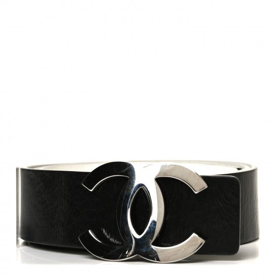 CHANEL Calfskin CC Reversible Belt 85 Black White | FASHIONPHILE | Fashionphile