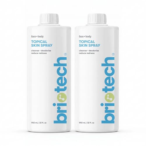 BRIOTECH Topical Skin Spray, Hypochlorous Acid for Sensitive Skin, HOCl Facial Mist, Full Body Support Against Irritation, Calm Redness, Soothe Foot & Scalp, 32 fl oz Refill (2 Pack) | Amazon (US)