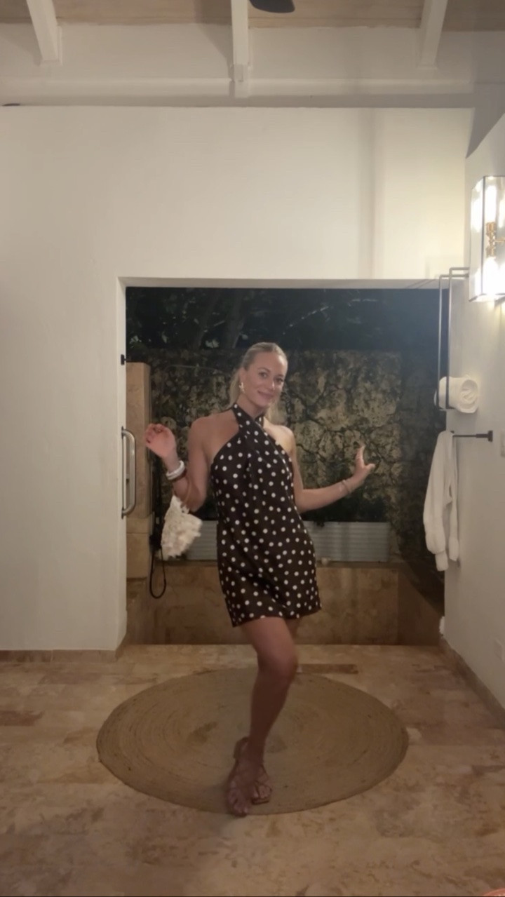 OOTD for our first night in the DR! This Shell Bag  is the BEST quality bag I’ve ever purchased from Amazon. Love the Polka Dot dress.

#LTKootd #LTKSeasonal #LTKTravel