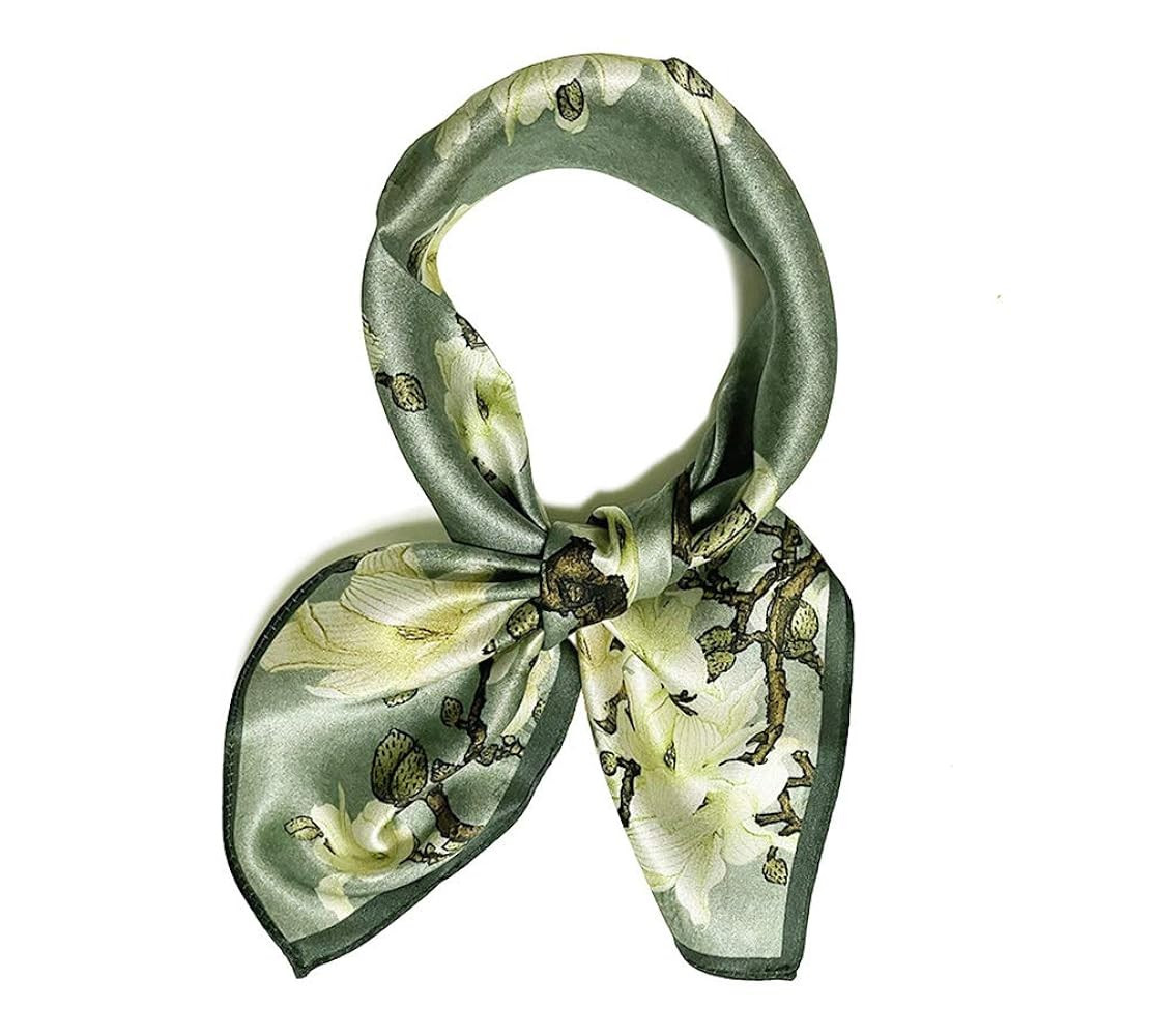 JERLA Women's Men's Small Square 100% Real Mulberry Silk satin Scarfs Hair head face scarf 21" x ... | Amazon (US)