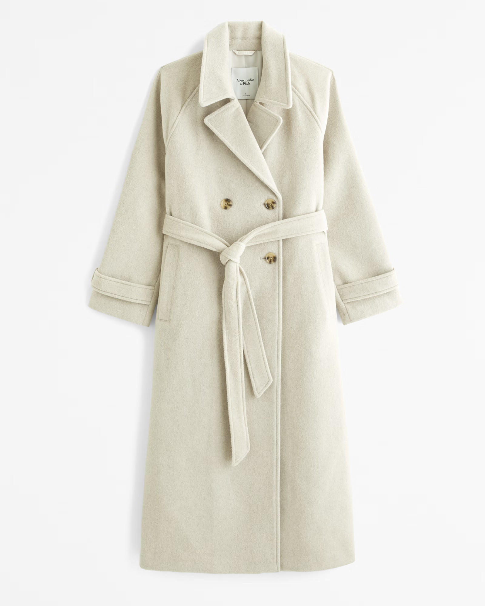Wool-Blend Trench Coat | Abercrombie & Fitch (US)