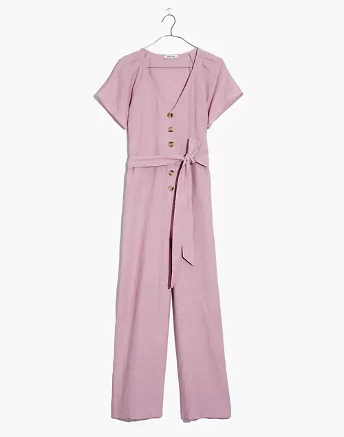 Linen-Cotton Pleat-Sleeve Jumpsuit | Madewell