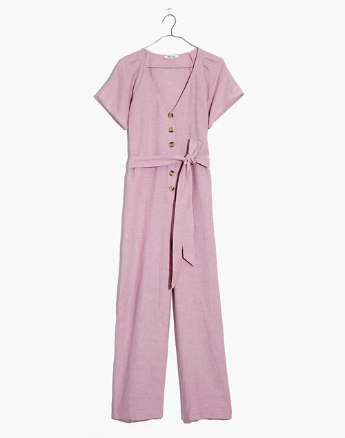 Linen-Cotton Pleat-Sleeve Jumpsuit | Madewell
