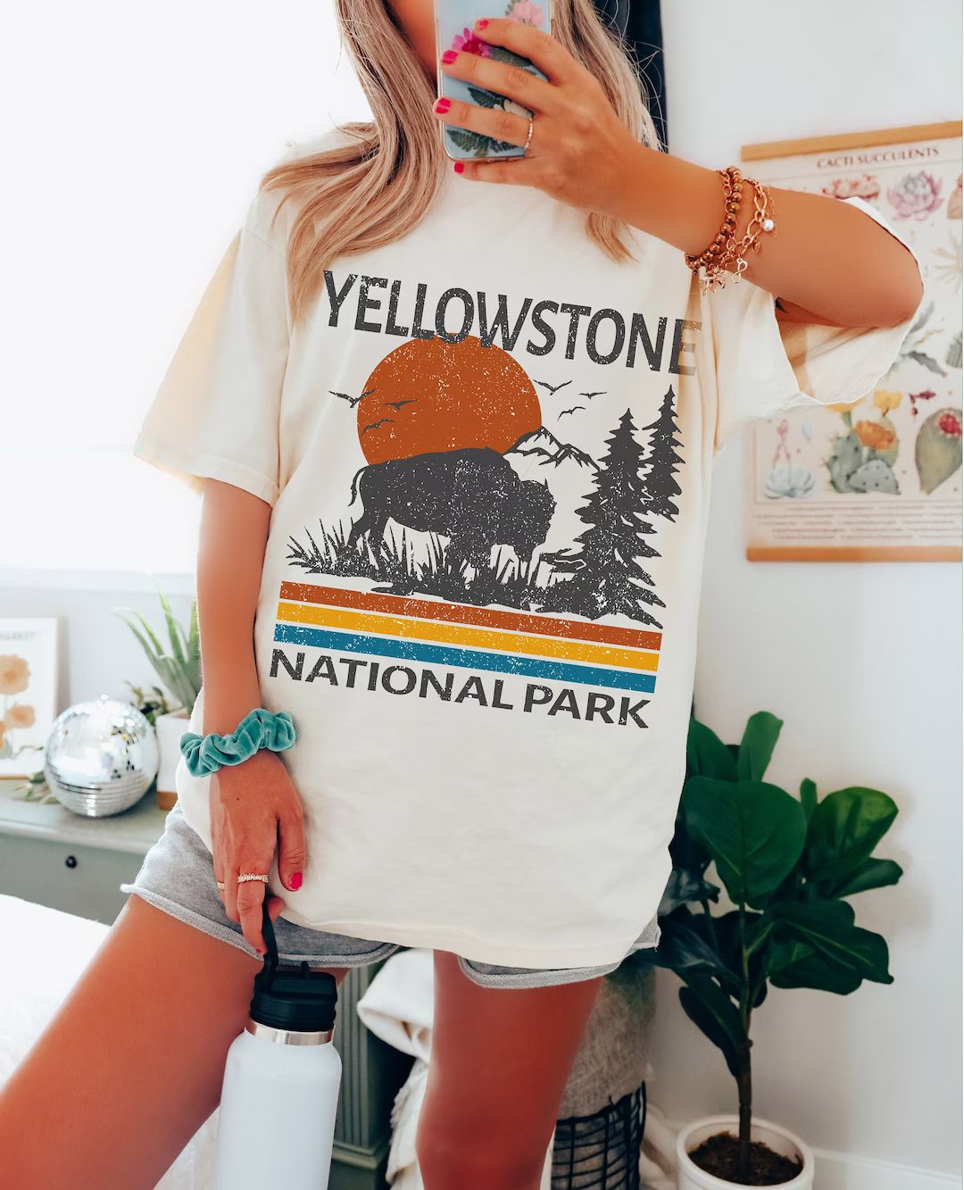 Yellowstone Tee Yellowstone National Park T-shirt Hippie Tee - Etsy | Etsy (US)