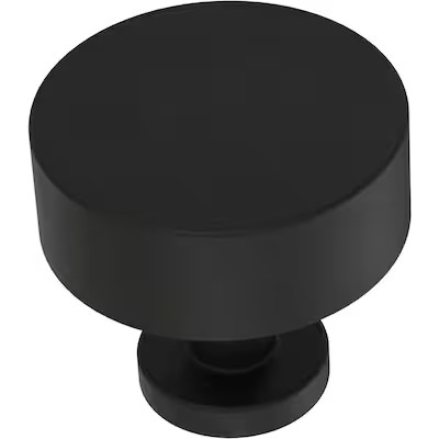 Brainerd Flared Crib 1-3/16-in Matte Black Round Modern Cabinet Knob | Lowe's