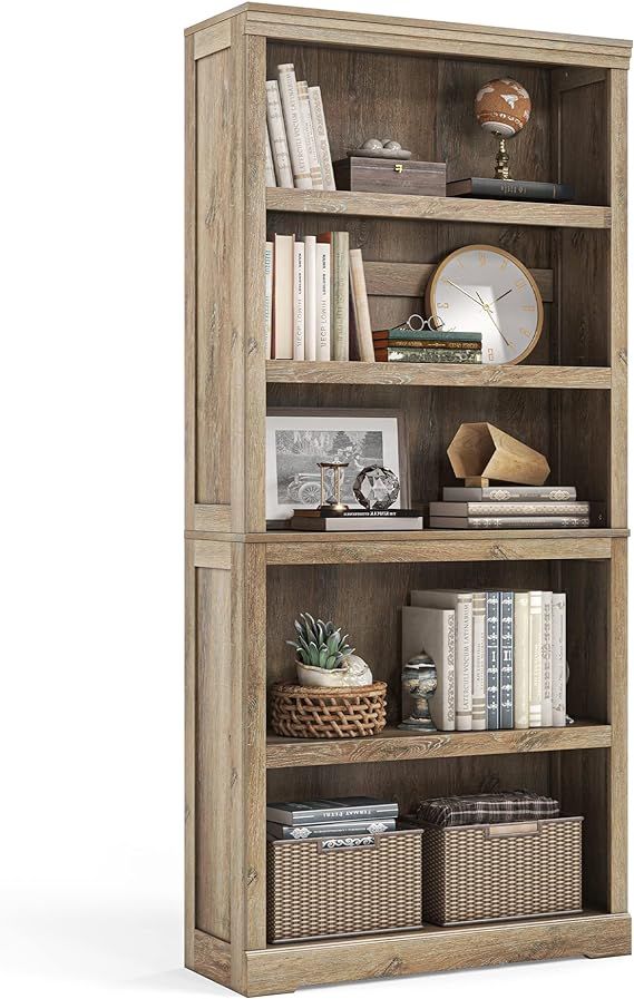 LINSY HOME 5-Shelf Bookcase, Bookshelves Floor Standing Display Storage Shelves 68 in Tall Bookca... | Amazon (US)