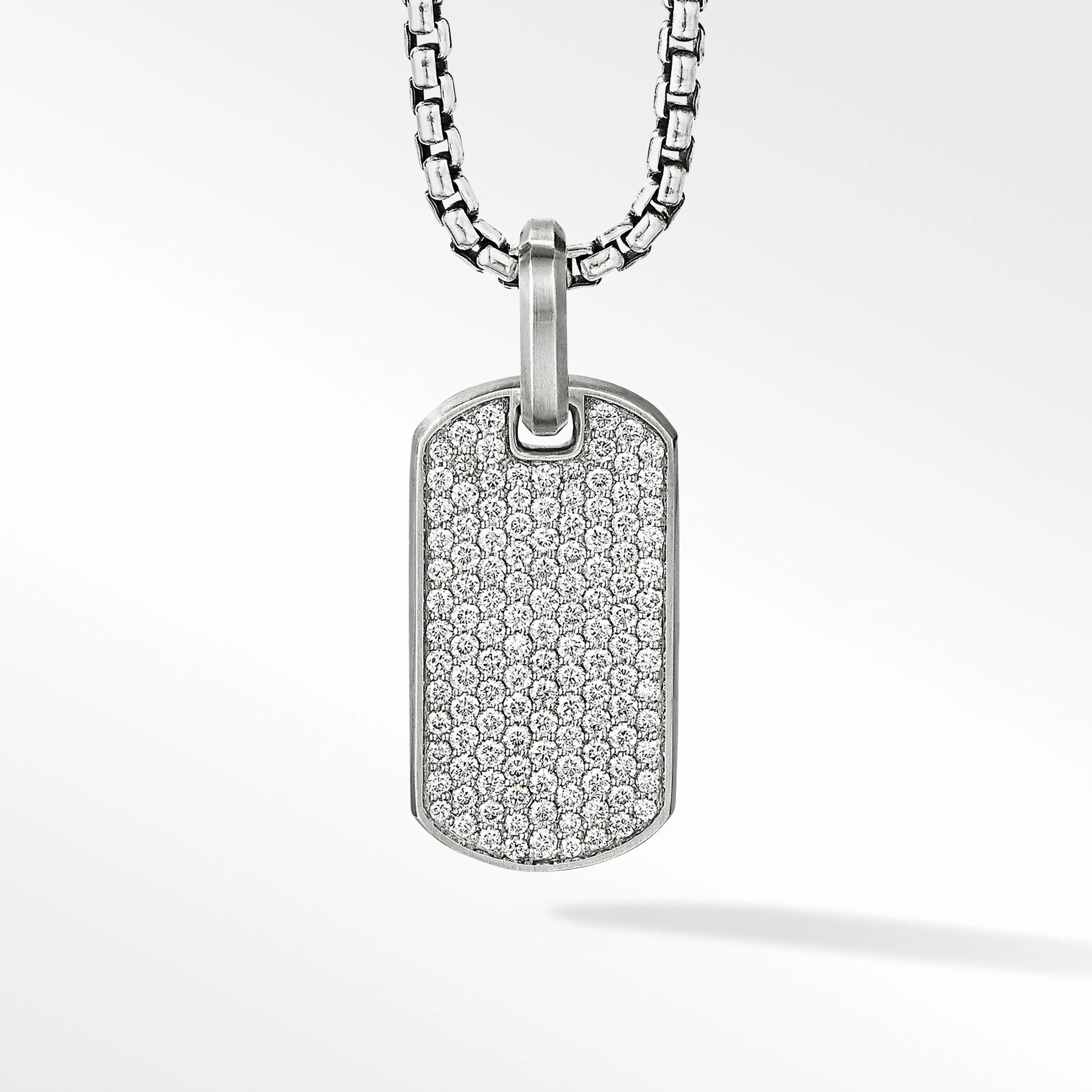 Chevron Tag in Sterling Silver with Pavé Diamonds | David Yurman