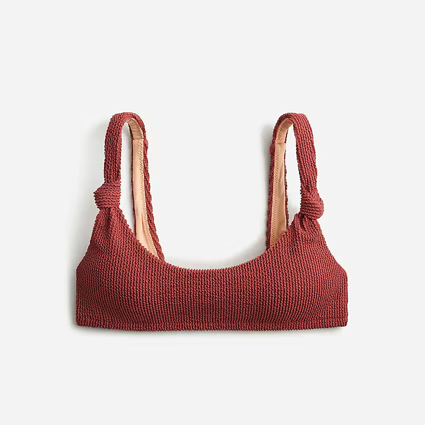 Scrunchie knotted scoopneck bikini top | J. Crew US