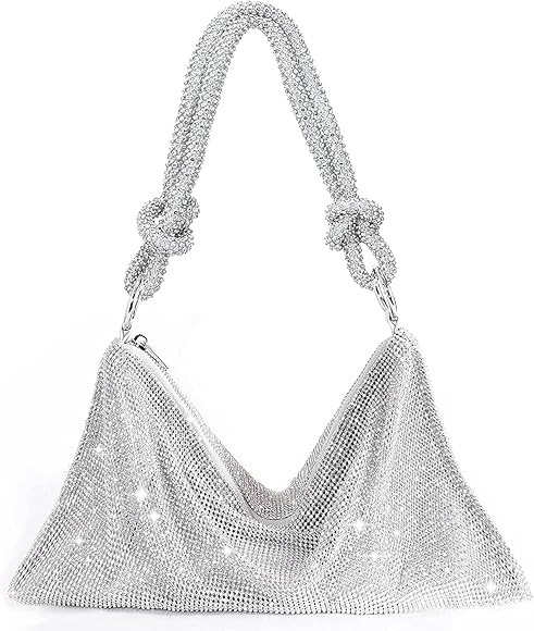 JYG Rhinestone Purse for Women 13" X 6.7" Large Evening Bag Sparkly Hobo Bag for Vacation 2022 | Amazon (US)