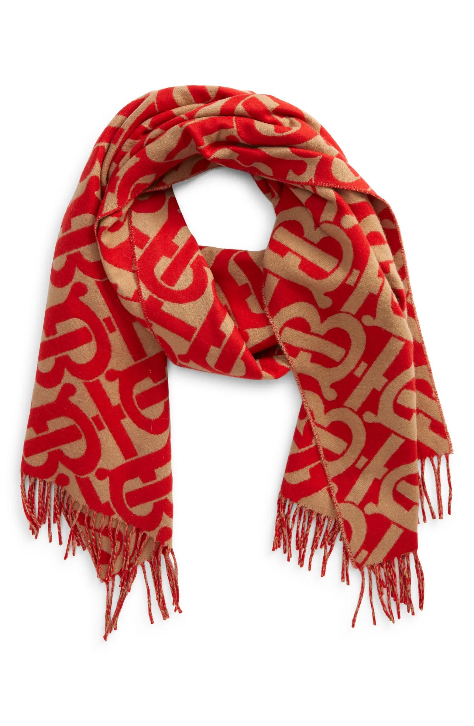 Burberry TB Monogram Jacquard Cashmere Scarf | Nordstrom | Nordstrom