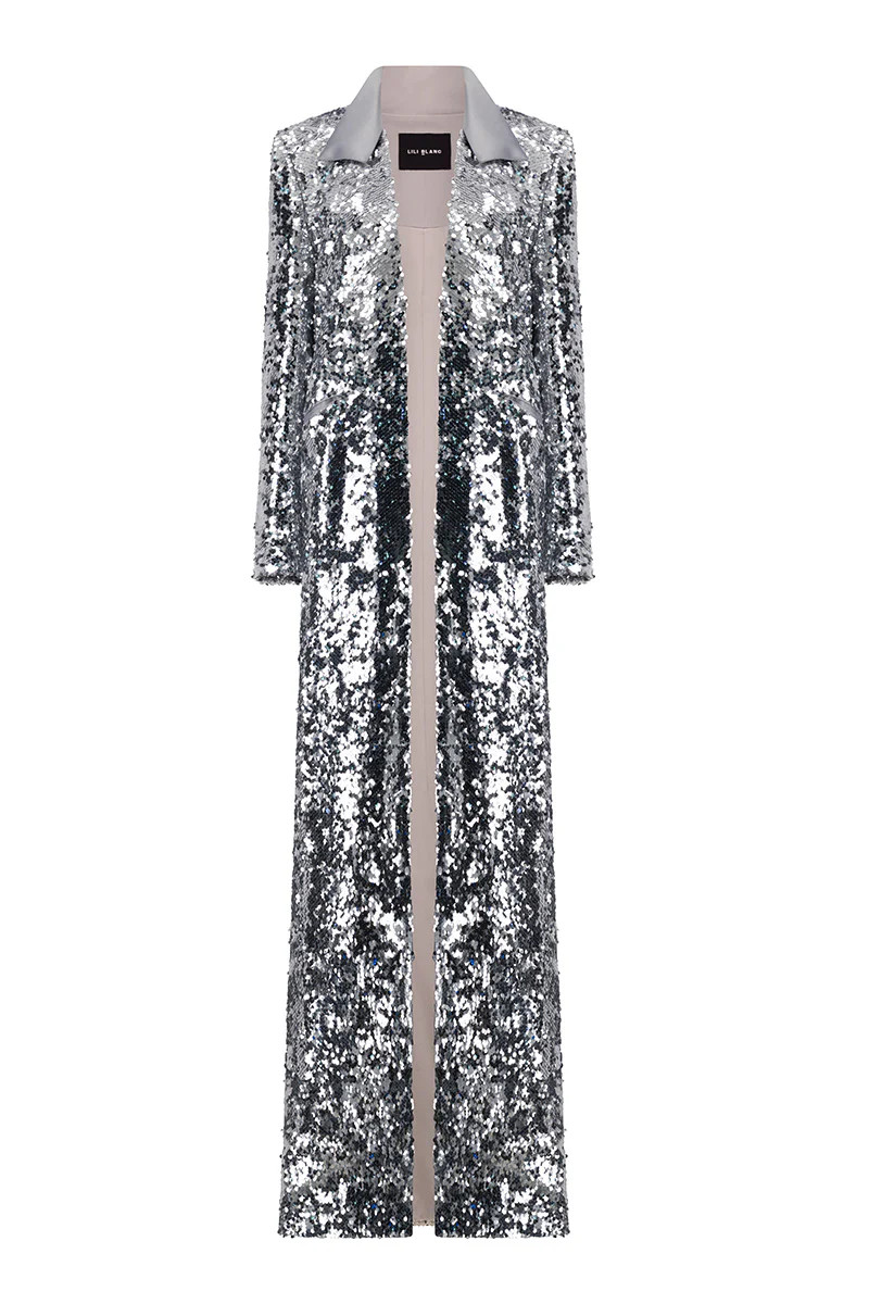 SEQUIN LONGLINE COAT | Lili Blanc | CULT MIA | CULT MIA UK LTD