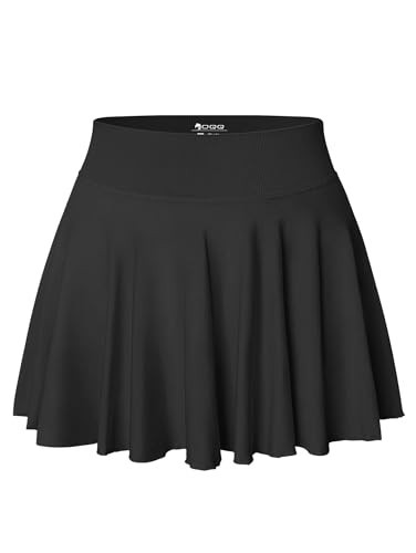 OQQ Women Mini Skirts 2 in 1 Flowy Basic Versatile Stretchy Casual Flared A-line Skirt with Pockets Black | Amazon (US)