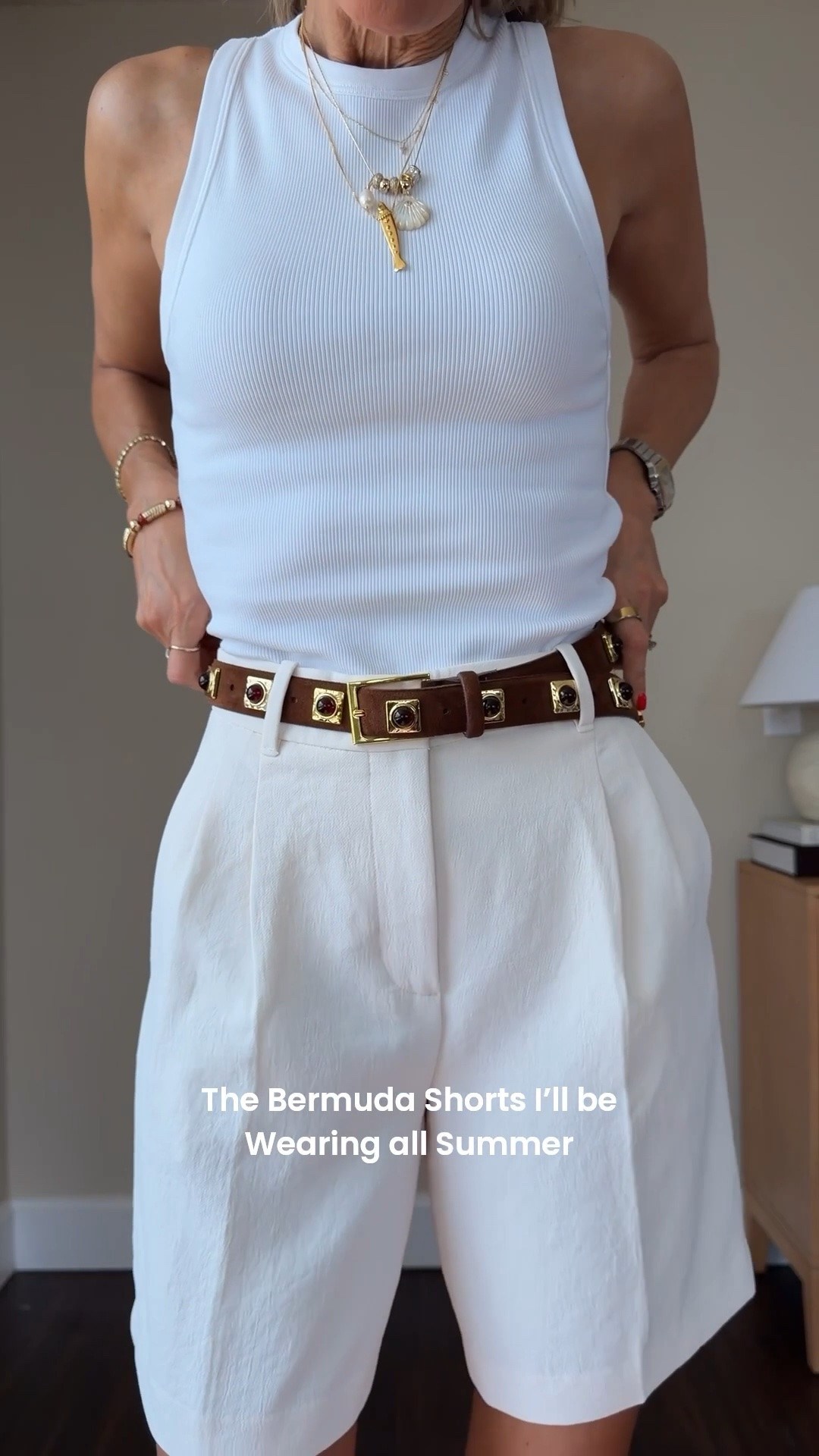The Bermuda shorts outfit I’ll be repeating all summer 🤎 Safari Chic style! 

comment SHOP for links 
Bermuda shorts size 2
Tank and jacket xs (jacket fit oversized!) 
Belt xs/s

#LTKootd #LTKgrwm #LTKSeasonal