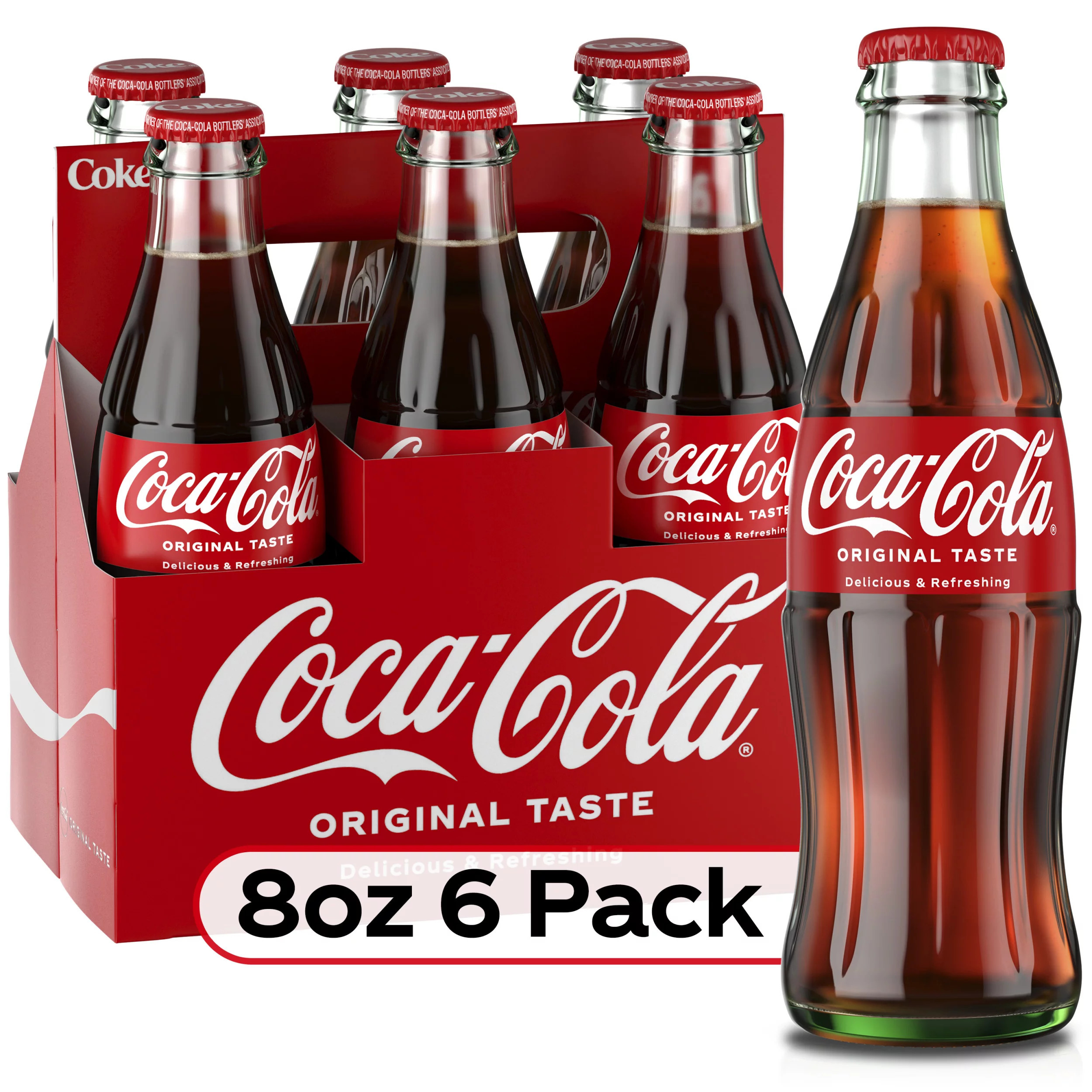 Coca-Cola Soda Pop, 8 fl oz, 6 Pack Glass Bottles | Walmart (US)
