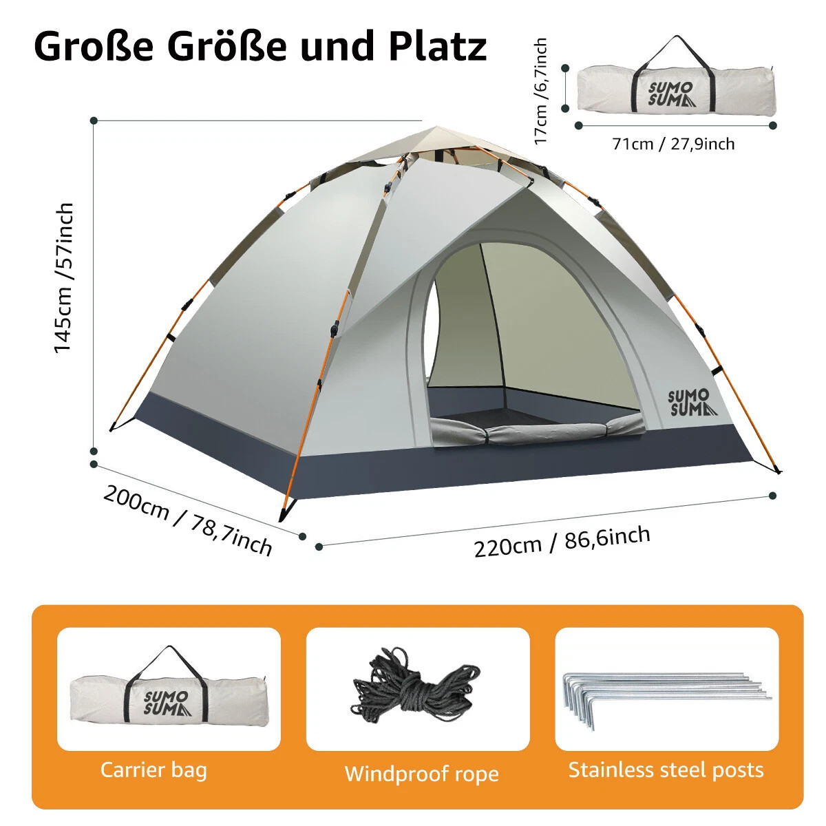 Zelt 3-4 Personen Outdoor Campingzelt Pop Up Automatik Wasserdicht Kuppelzelt | eBay DE