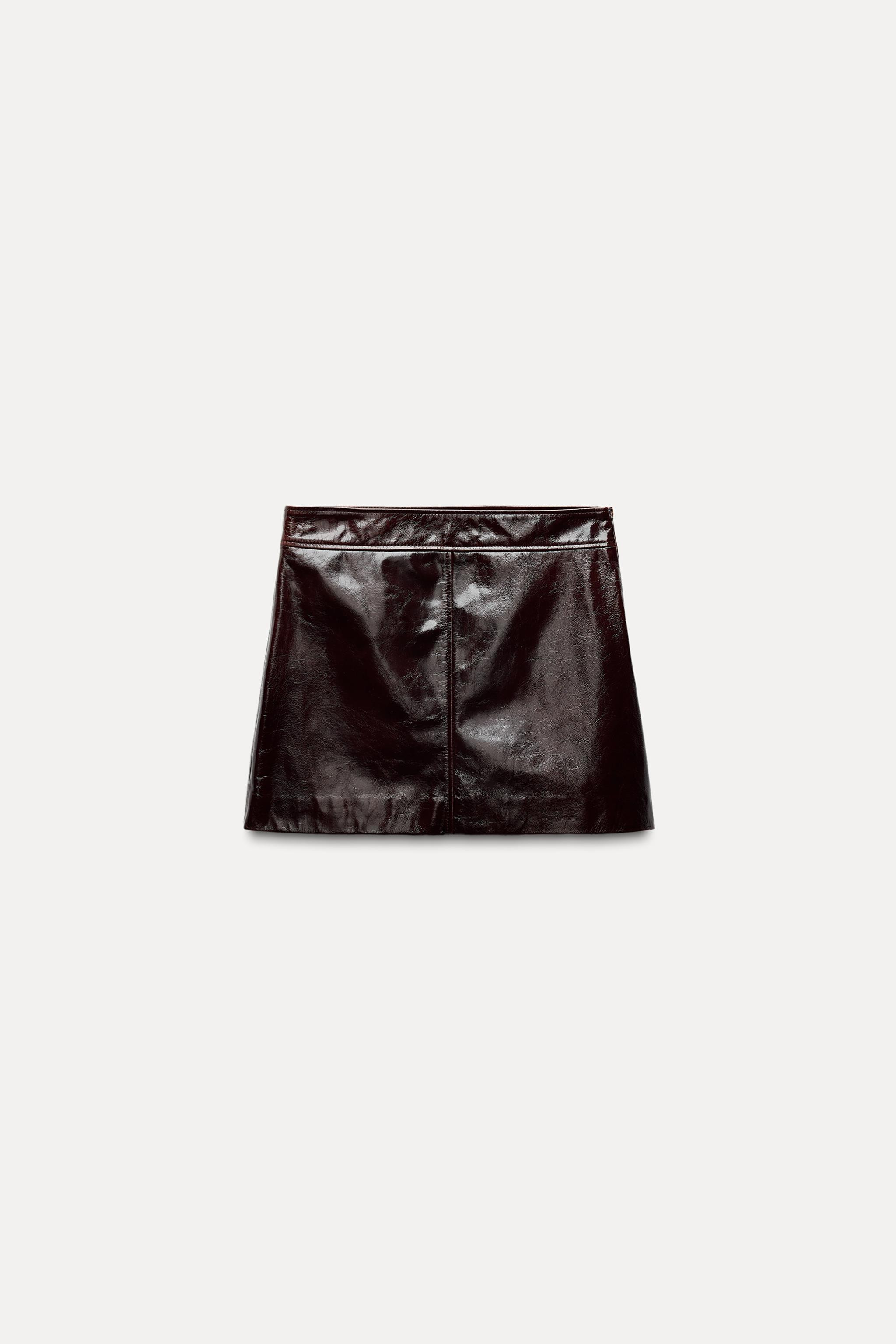 100% LEATHER SHORT SKIRT ZW COLLECTION | Zara US