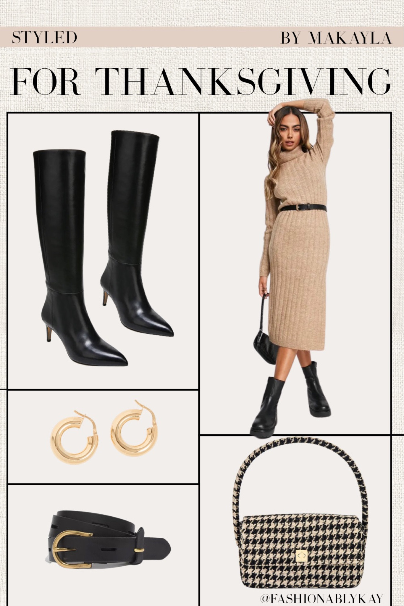 Thanksgiving Day inspo 🫶🏼 also perfect for the holidays and any other dinner event! ✨✨

Sweater dress, holiday dresses, knee high boots, Anine Bing 

#LTKHoliday