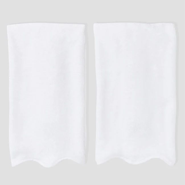 Scallop Bath Hand Towels (pair) | Weezie Towels