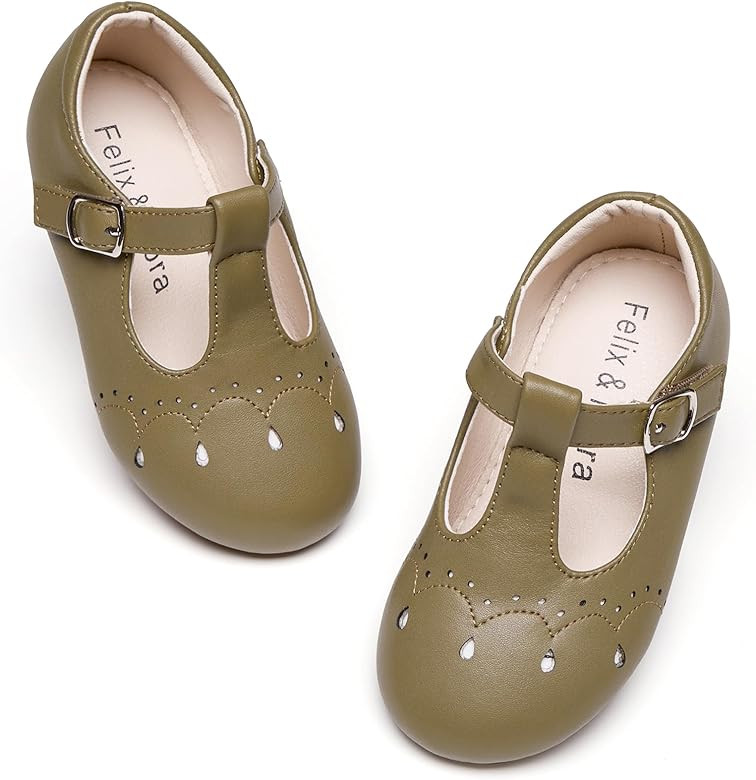 Felix & Flora Toddler Little Girl Flat Oxfords Dress Shoes - Mary Jane Princess for Girl Party Sc... | Amazon (US)