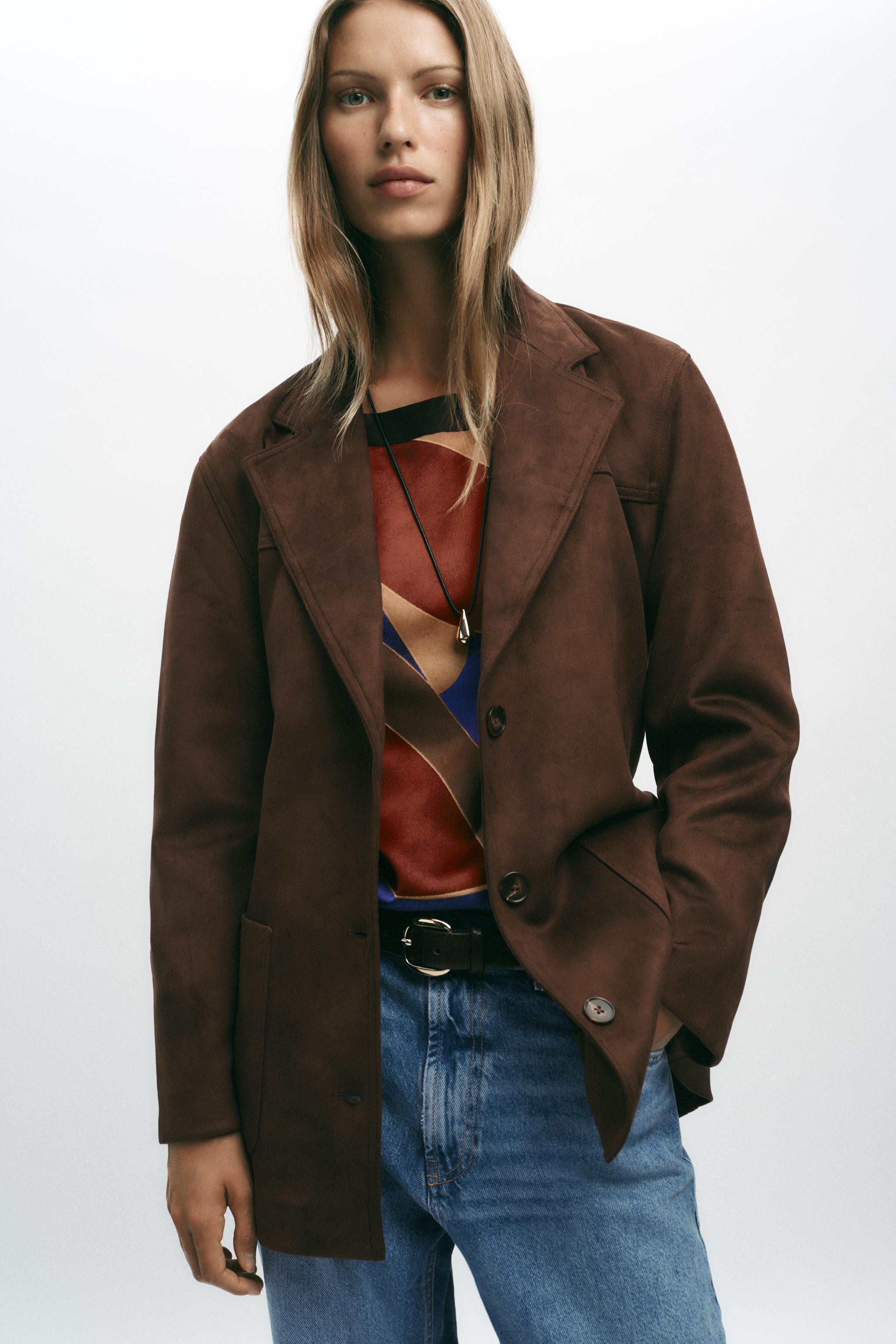 BELTED FAUX SUEDE JACKET | Zara UK