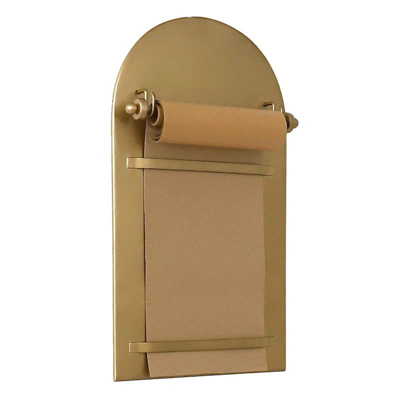 Gold Finish Metal Wall Organizer with Paper Roll, 12x22 | At Home