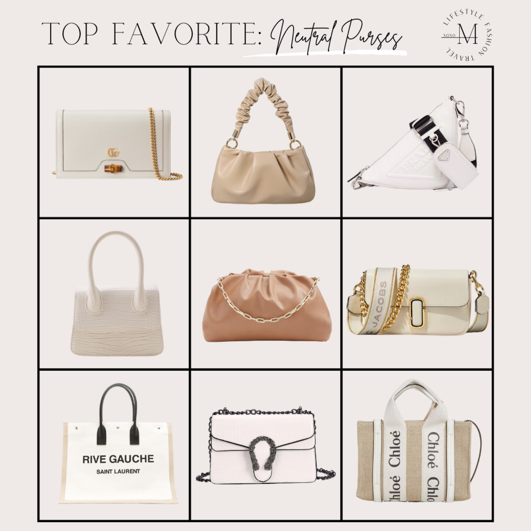 Top Favorite: Neutral Purses #purses #winterpurses #fallpurses #chainpurse #designerdupes #designerpurses #thanksgivingoutfit #christmasgiftideas #holidaydress #holidayoutfit #giftguide #giftsforher #luxury #marcjacobs #saintlaurent #totebags #travelbags #amazon #express #leatherpurse #chloetote #gucci #minibags #prada

#LTKSeasonal #LTKtravel #LTKitbag #LTKHoliday #LTKGiftGuide