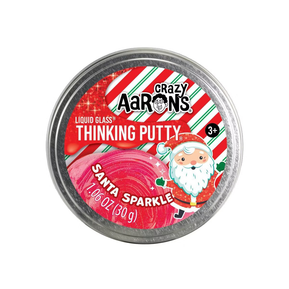 Crazy Aaron's Santa Sparkle Liquid Glass Thinking Putty Tin - Red | Target