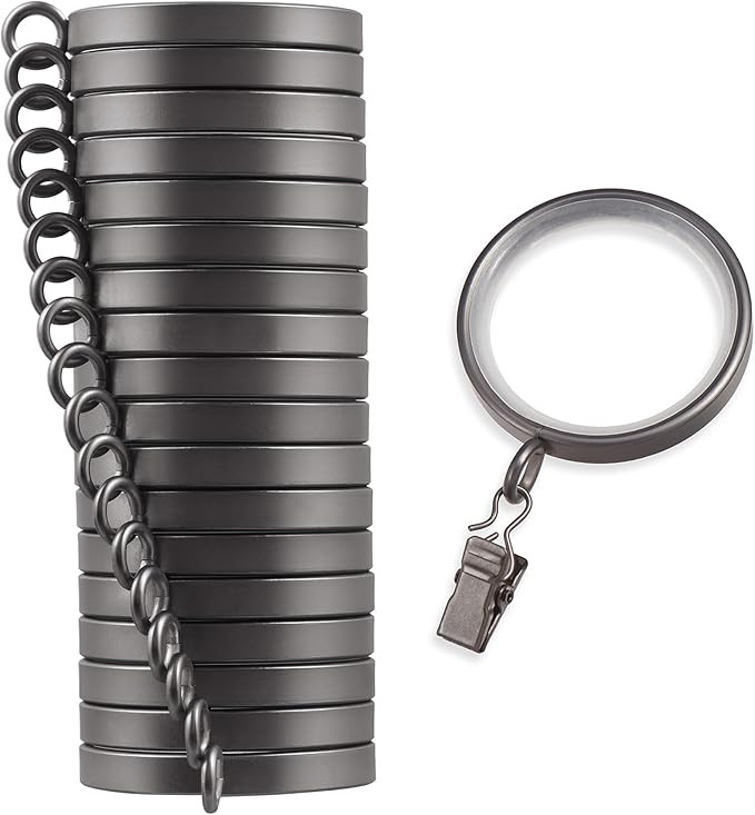 MODE Cambria Designer Series - Premium Easy Glide 18 Count Curtain Rings - Metal with Smooth, Qui... | Amazon (US)