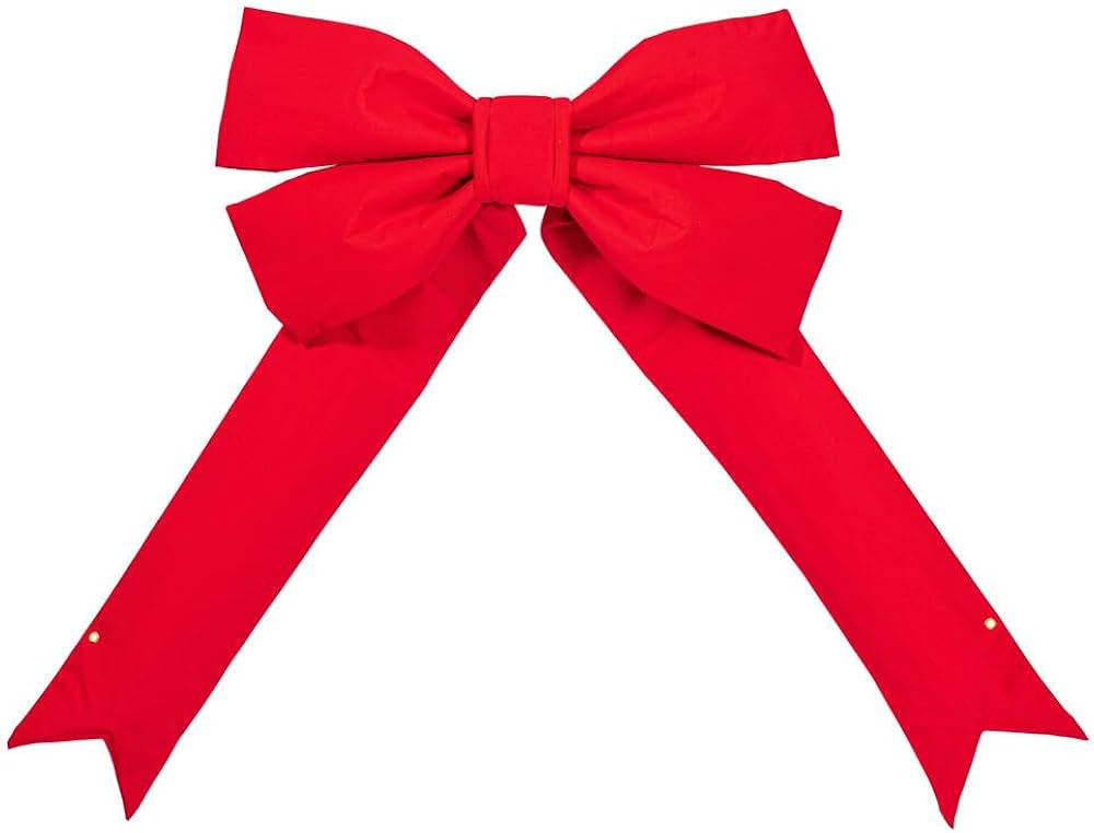 Vickerman 36" x 45" Red Canvas 4 Loop Outdoor Christmas Bow with UV Treated Material and Wire to ... | Amazon (US)