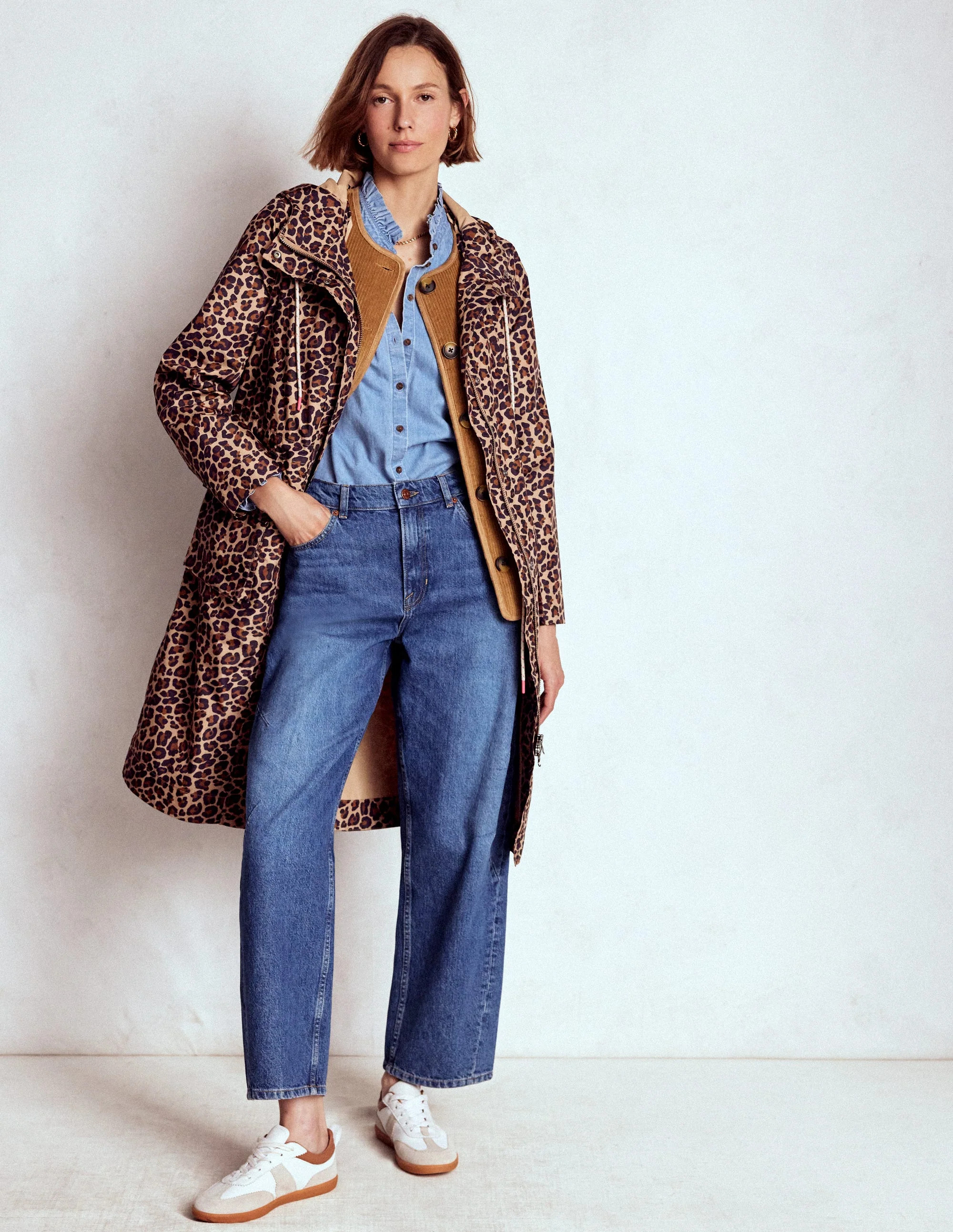 Longline Rain Mac-Multi, Cheetah Pop | Boden UK