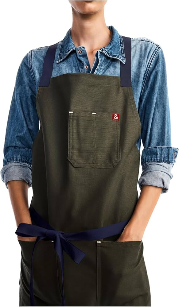 hedley & bennett Crossback Apron - Crossback Chef Apron with Pockets - 100% Cotton Canvas, 8oz - ... | Amazon (US)