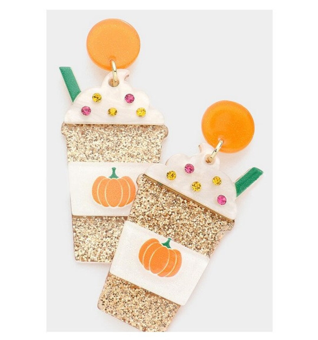 Pumpkin Spice Latte Earrings Coffee Earrings Pumpkin Spice - Etsy | Etsy (US)