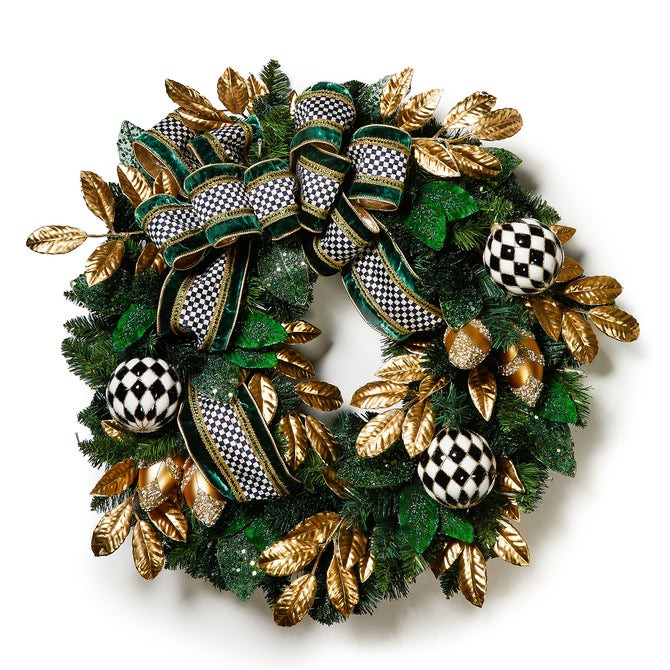 Emerald Luxe Illuminated 30" Wreath | MacKenzie-Childs