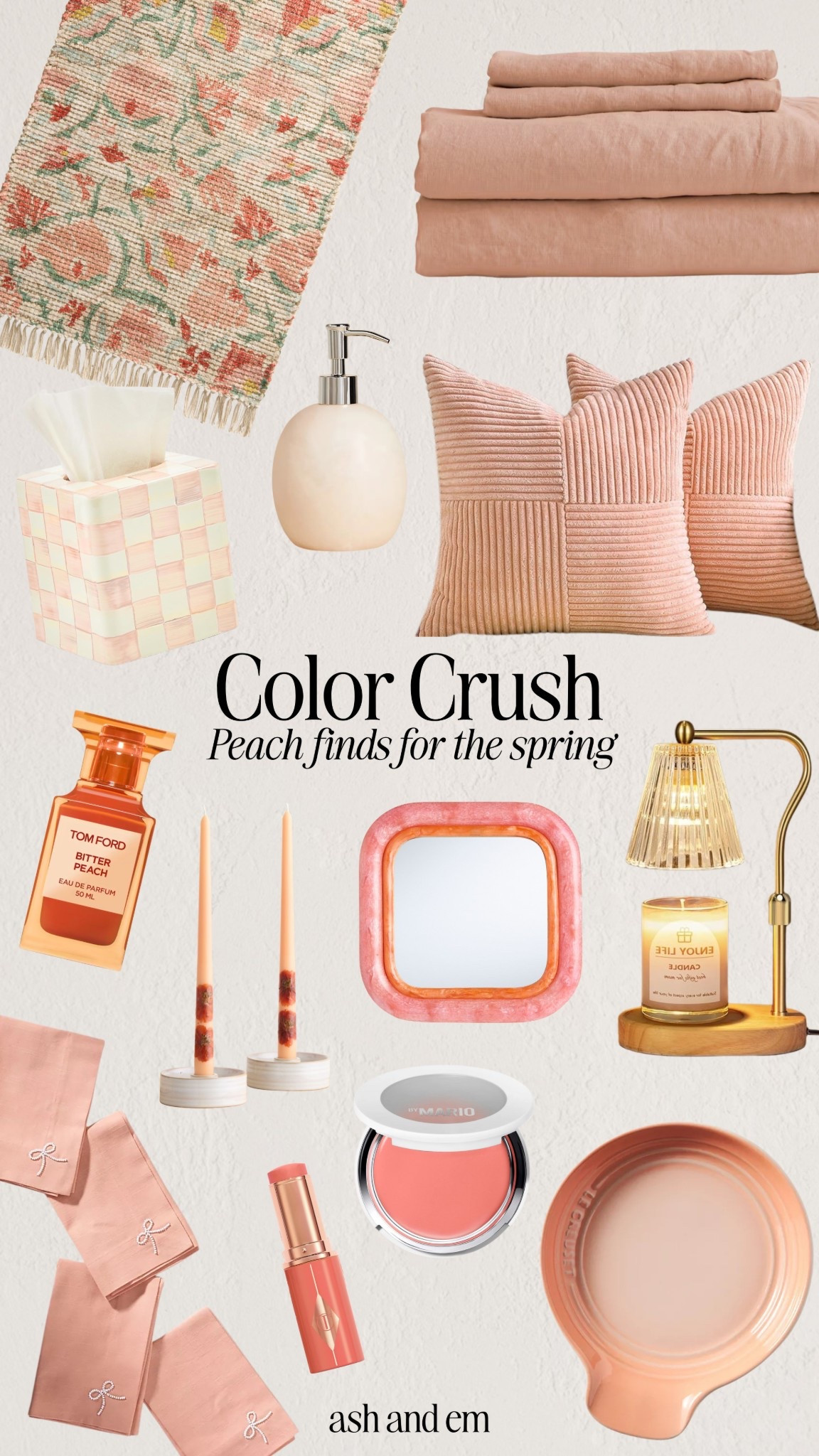 Our current color crush: peach!!! here are some of our favorite finds for the spring! 

peach, pink finds, home finds, spring home, makeup must haves

#LTKHome #LTKBeauty