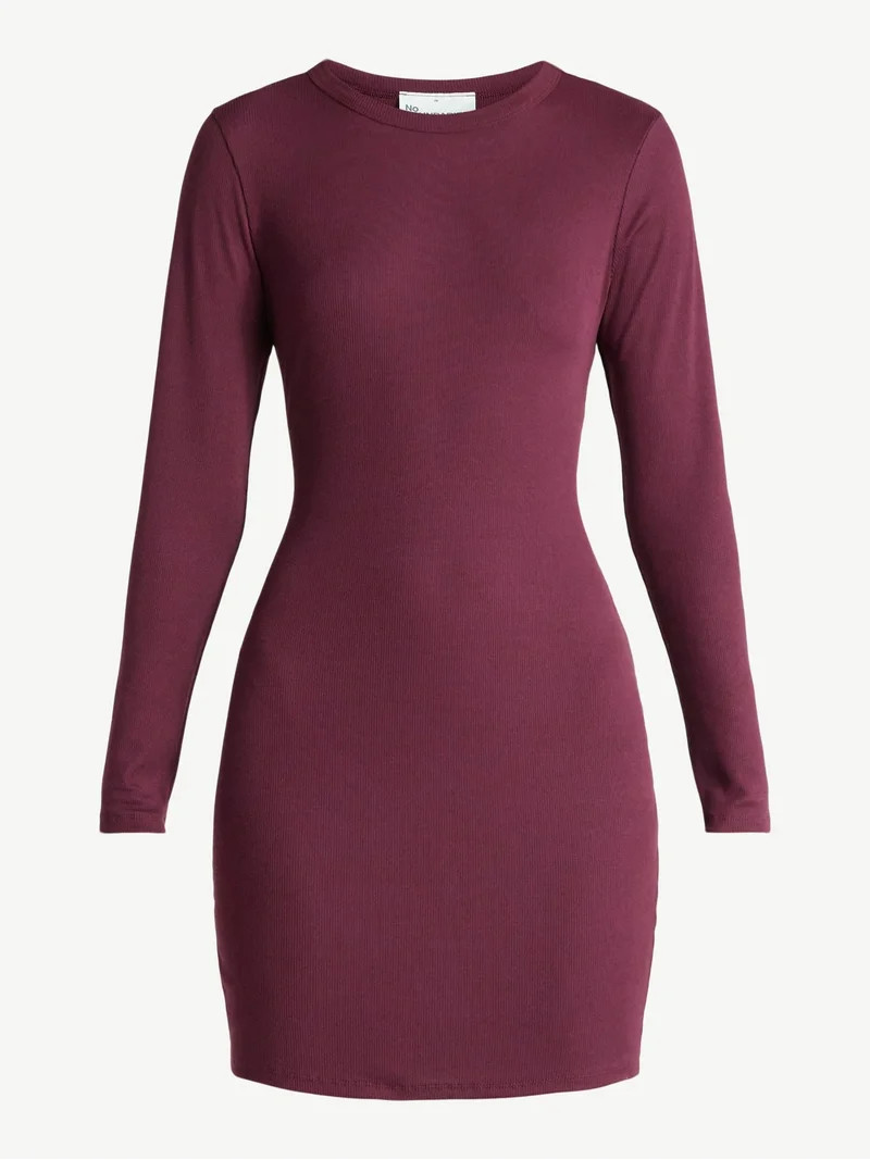 No Boundaries Mini Dress with Long Sleeves, Women’s | Walmart (US)