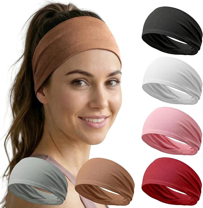 6 Pack Headbands for Women - Non Slip Soft Wide Hair Bands for Yoga, Fashion, Workouts, Washing F... | Amazon (US)