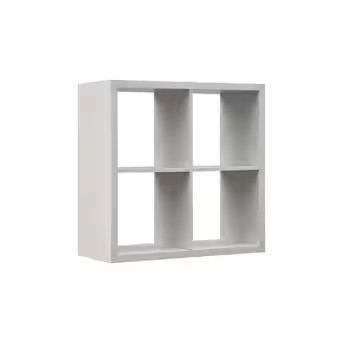 allen + roth 30-in H x 29.87-in W x 13.5-in D White Stackable Wood Laminate 4 Cube Organizer | Lowe's