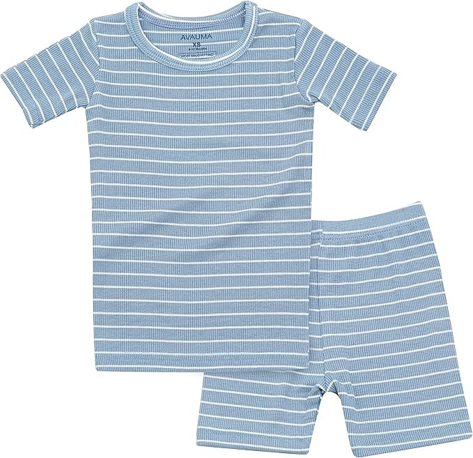 AVAUMA Stripe Pattern Baby Boys Girls Pajama Set Kids Toddler Snug fit Ribbed Sleepwear pjs for D... | Amazon (US)
